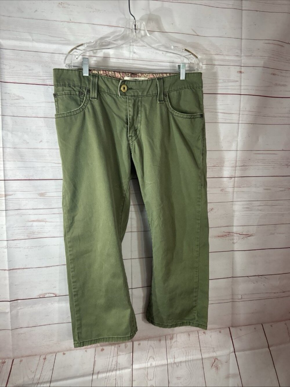 Vintage Levis Women's Size 14 Red Tab Twills Chino Low 542 Pants Capri Green